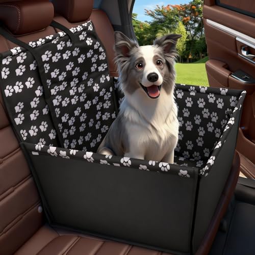 Wimypet Pet Rialzo per Seggiolino Auto per Cani Gatti Pet, 3 in 1 Pieghevole Pet Gatto Seggiolini Auto Viaggi Sedile, Impermeabile Traspirante per Auto SUV Camion, con Cintura di Sicurezza