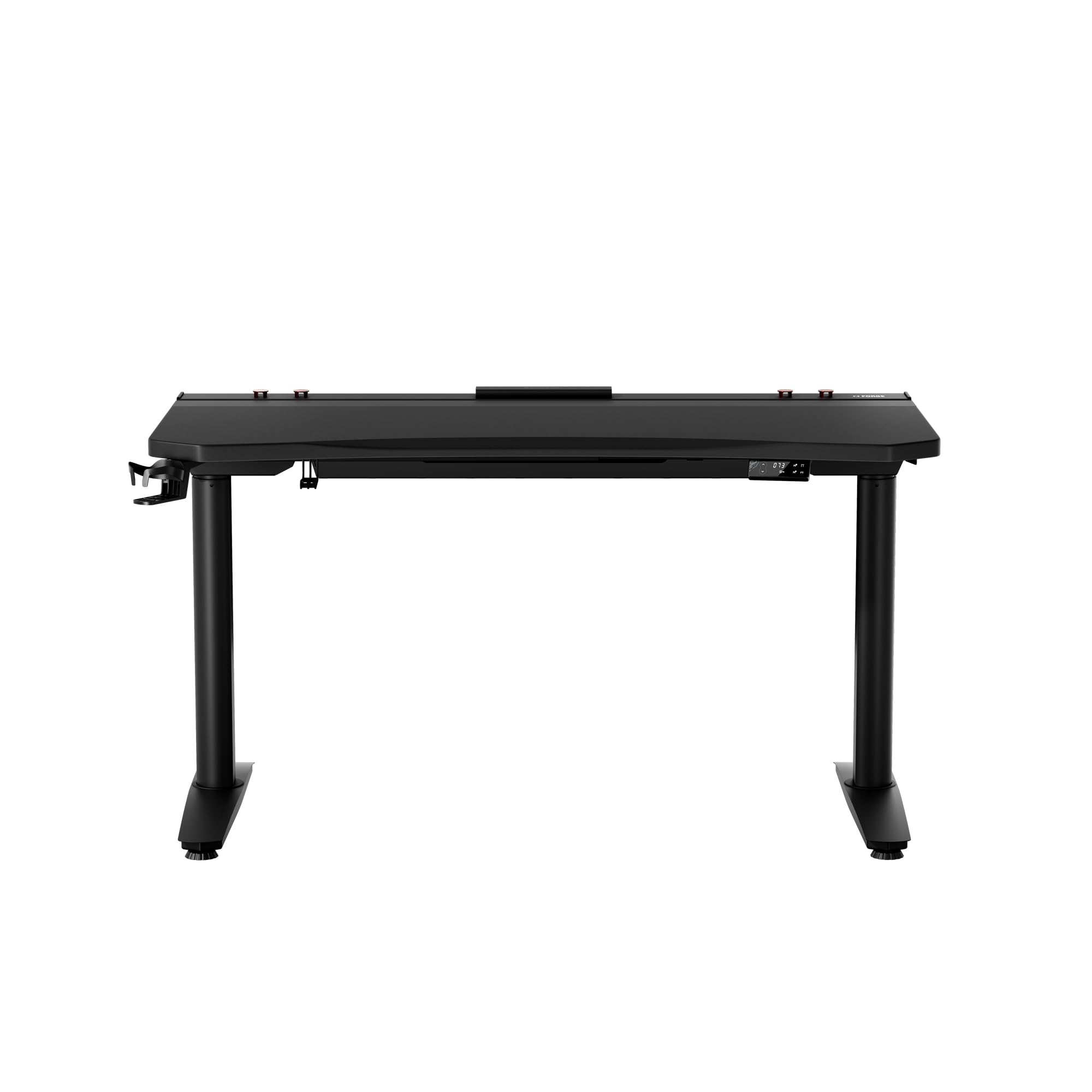 Diablo Gaming Schreibtisch höhenverstellbar Gaming Tisch RGB LED, 140x70 cm | Computertisch, PC Tisch elektrisch höhenverstellbar, Kabelmanagement, Headsethalter, Getränkehalter, ergonomische Tischplatte