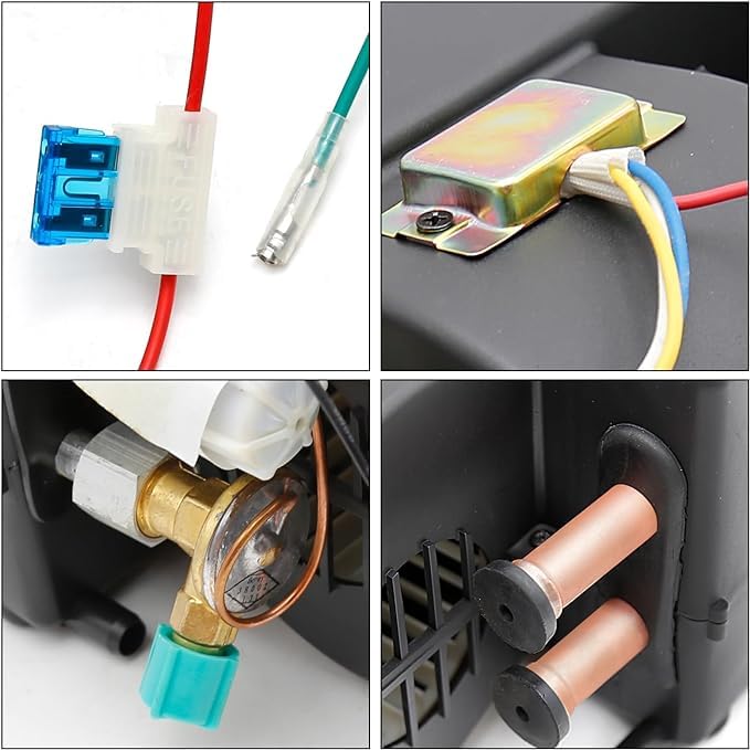 Universal Underdash A/C & Heat Kit - 12V Evaporator With Harness, Compressor, Condenser (12,700 BTU)