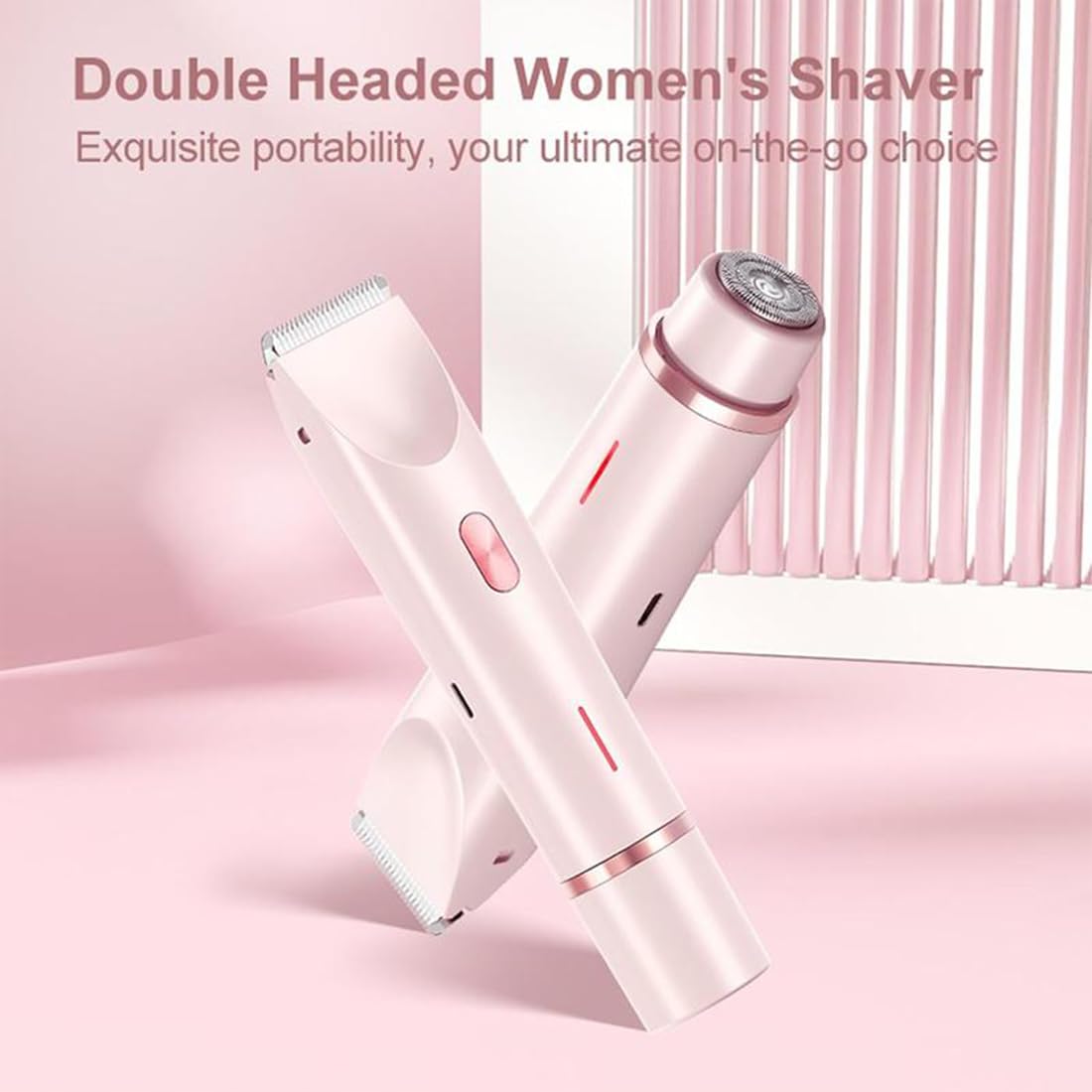 Glowshave - Rasoio Aura 2 in 1 per barba, gambe, braccia, ascelle, pubica, ricaricabile USB, impermeabile IPX7, facile pulizia (2 set)