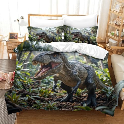 Housse de couette dinosaure 3D pour lit double ado microfibre - 3