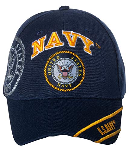 United States Navy Officially Licensed Logo Embroidered Baseball Cap (Navy Blue)