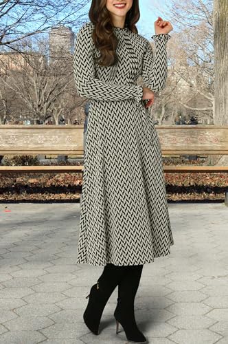 Image of KOH KOH Womens Long Sleeve Semi Formal Work Elegant Pockets Mini Midi Dress
