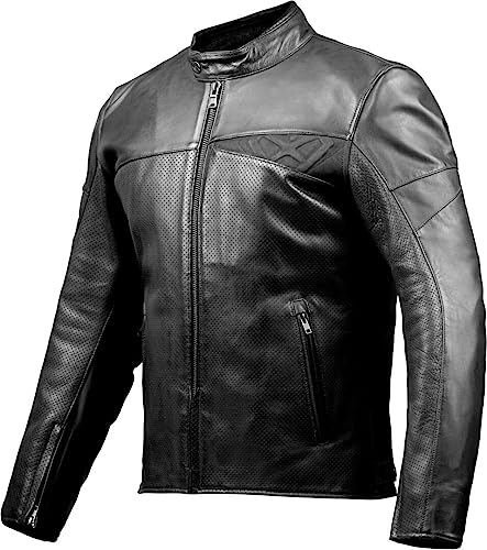 Ixon Cranky Air Motorradjacke aus perforiertem Leder, Schwarz , S