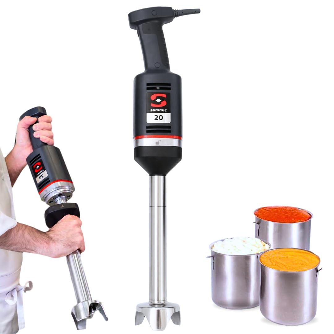YOMMAK Batidora Profesional Sammic XM-22 – 300W, Batidora Brazo Industrial de Mano – Hasta 15L – Ideal para Cocina Profesional Hosteleria Horeca y Repostería – Trituradora Compacta y Duradera