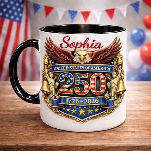 Taza personalizada conmemorativa 250 años 11 oz cerámica miniatura 1