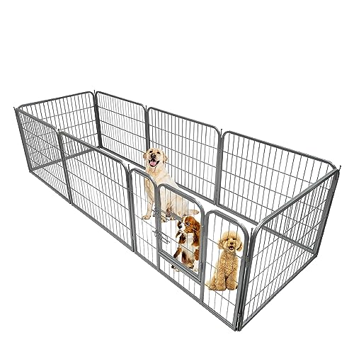 Ellie-Bo enclos/Parc Modulable et Ultra Robuste, pour Chiots, pour Exercices et Jeux, 158 x 158 x 100 cm, 8 Pièces