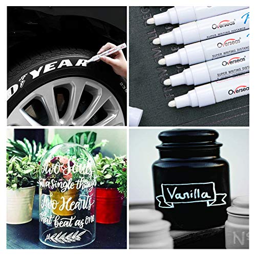 Overseas ACS001-WHITE Lesun Overseas White Paint Pens Paint Markers, 12 Pack Waterproof Oil-Based Paint Pen Set Quick Dry And Permanent, Markers For Rock, Stone, Ceramic, Wood, Fabric, Plastic, Canvas, Glass, Mugs, Tires thumb #2