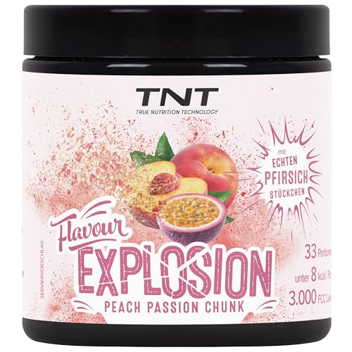 TNT Geschmackspulver 'Flavour Explosion' (Peach Passion Chunk / 100g) • Unter 10 kcal pro Portion • Kalorien sparen • Ideal für Joghurt, Quark, Protein–Shakes, etc.