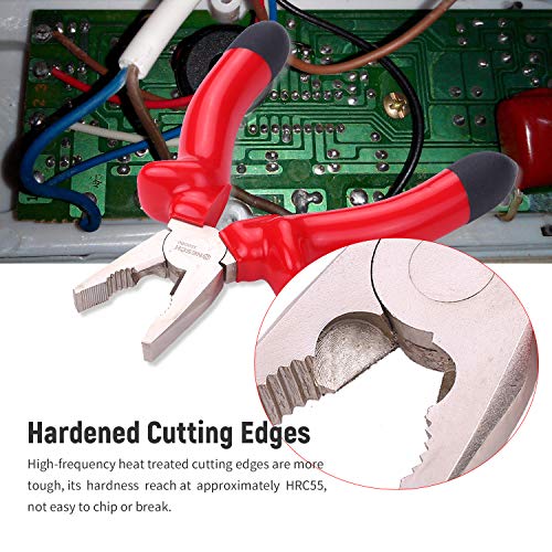 Alicate de linha Lasamot de 15,2 cm com isolamento, cortador de arame CR-V, cromo, vanádio, aço crom
