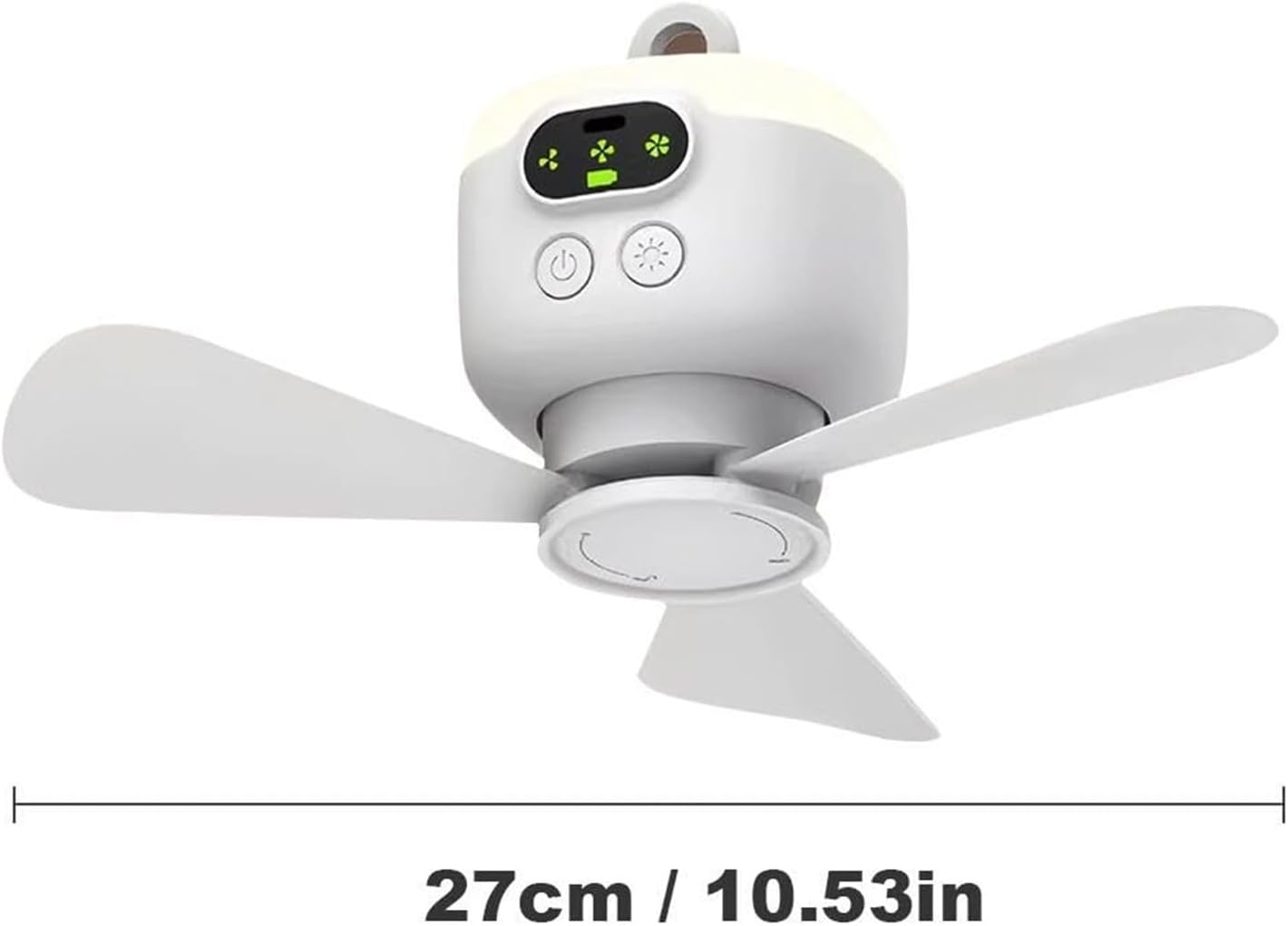 Portable Rechargeable Camping Ceiling Fan with Remote & Lights, Detachable Blades, Auto Shut-off, Hanging Fan for RV Gazebo Beach Dormitory Bedroom