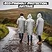 EcoNour Adult Rain Poncho (2-Pack) | Reusable Clear EVA Rain Coat - Emergency Rain Ponchos for Adults | Waterproof Rain Poncho Jacket with Hood | Portable Adults Rain Ponchos - Grey