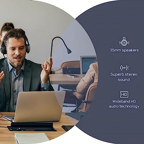 Image of Yealink UH37 Professional Wired USB-A Headset with Noise Cancelling Microphone for Computer PC, Mono Headphones with Mute Control, Compatible with Teams, Zoom, and Other Online Conference