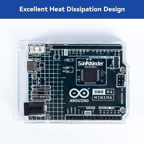 Image of SunFounder Transparent Acrylic Case Compatible with Arduino UNO R4 Minima (Original Bottom Case NOT Included)