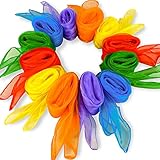 12 Pcs Juggling Scarves for Kids Square Dance Scarves Magic Tricks Silk Scarves Performance Props...