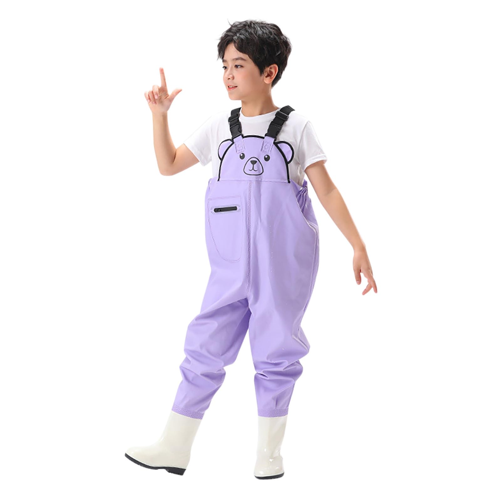 Pantalones de agua para niños, de una pieza, impermeables, para pesca, playa, juego de agua, O Púrpura, 29