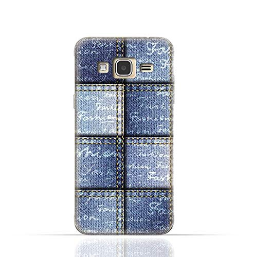 AMCSamsung Galaxy J7 2015 / J700 F TPU Silicone Case with Denim Fabric Seamless Design