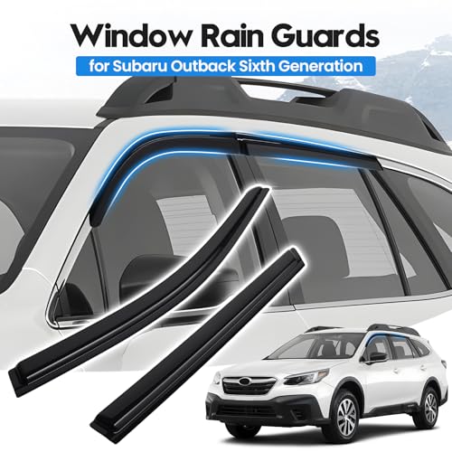 Image of Outback Rain Guards - Window Visors for Subaru Outback Premium Limited Touring 2020-2025, Out-Channel Side Window Rain Guards for Outback Accessories, 4PCS, Black, Car Accessories
