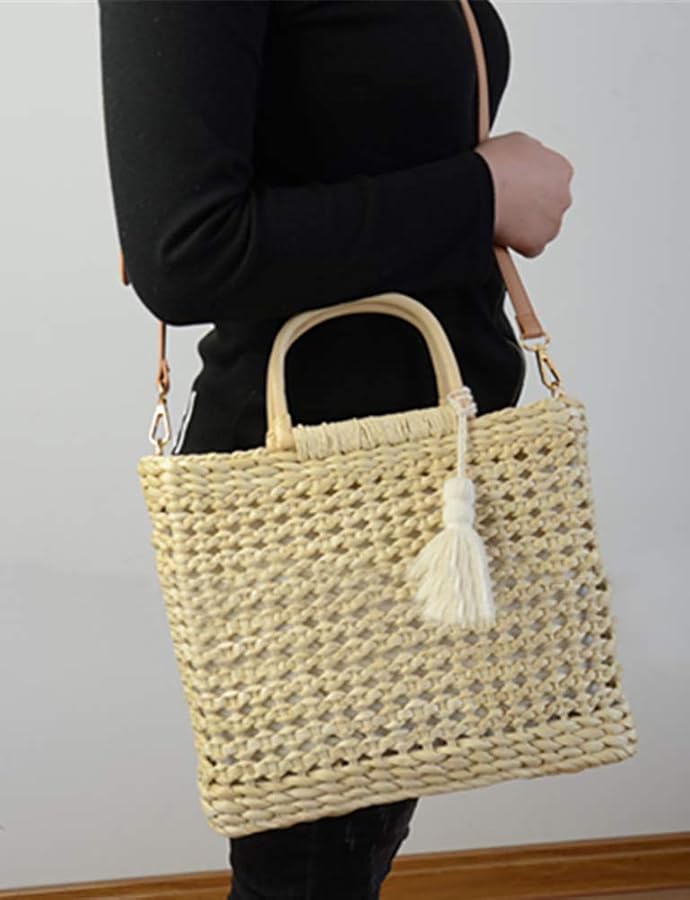 Amazon.com: QZUnique Straw Bucket Bags for Women Top Handle