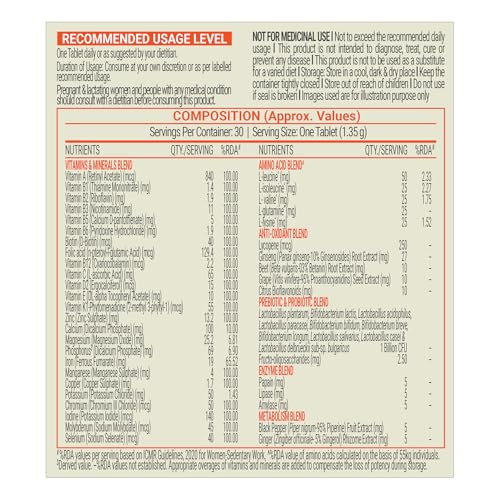 Image of FUELONE Daily Multivitamin, 30 Tablets | 51 Ingredients & 6 Blends, For Energy, Immunity & Recovery