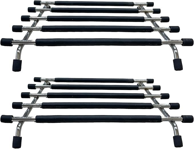 Pro Home Kitchen Trivet Stand Premium Worktop Saver Stainless Steel Stand Heat Resistant Anti Slip For Hot Cooking Pots & Pans (Black