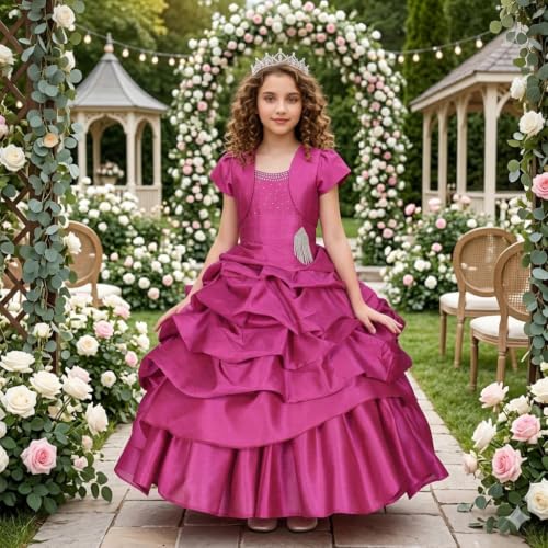 Image of Ripening Baby Girls V-Nack Satin Fit and Flare Trendy & Stylish Designs Kids Long Maxi Dress