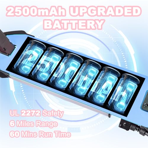 Image of Electric Scooter for Kids Ages 6-14, 150W Motor, 4 /7 /11 Mph, 60 mins Ride Time, Adjustable Speed, LED Display, Colorful Lights, Electronic Brake, Foldable Kids Electric Scooter ，UL2272 Certified(Blue)