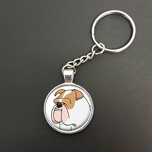Ciondolo Bulldog del fumetto su un anello diviso portachiavi ideale regalo di compleanno N990