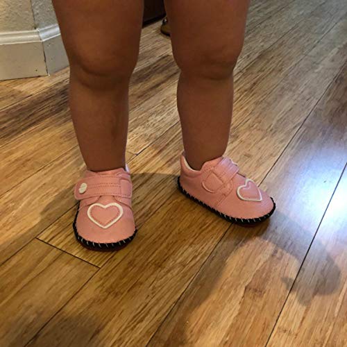 Image of HsdsBebe Baby Boys Girls Pu Leather Hard Bottom Walking Sneakers Toddler Rubber Sole First Walkers Infant Cartoon Slippers Crib Shoes