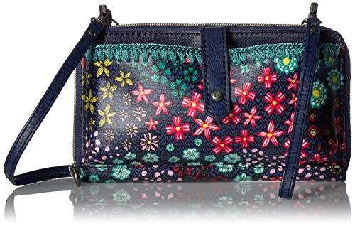 Sakroots womens Sakroots Large Smartphone Crossbody cross body handbags, Navy Floral Spirit, One Size US