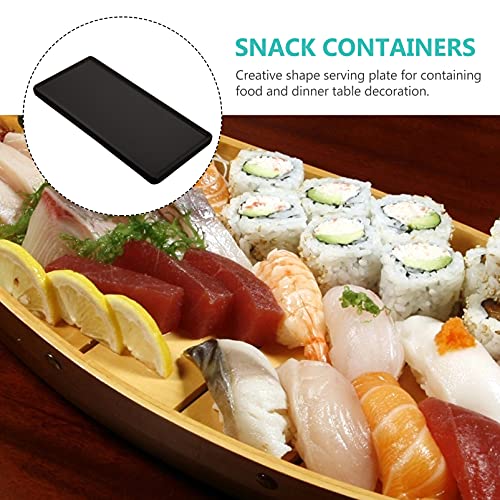 Doitool Ceramic Sushi Serving Tray Japanese Style Sushi Plate Black Rectangular Porcelain Serving Platters Party Serving Plate For Sushi, Desserts, Appetizers #TOP6