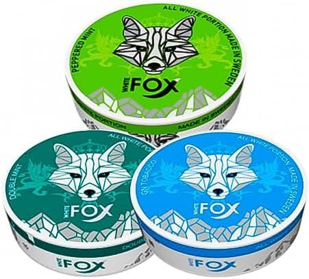 White Fox Energy Pouches, 12 mg Each box Tobacco Alternative Snuff & Energy Dip Chewing Tobacco Alternative Healthy Dipping Caffeine Free -3 Flover Box (20 Pouch Each Box pack of 3