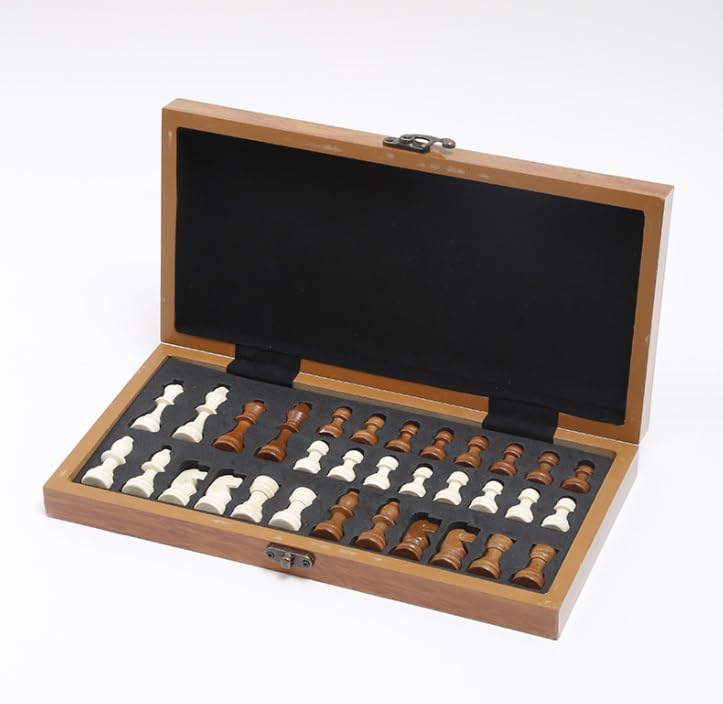 Juego Ajedrez Ajedrez De Madera Plegable, Juego Internacional, Piezas, Colección, Portátil para Estrategia Familia(29 * 29cm)