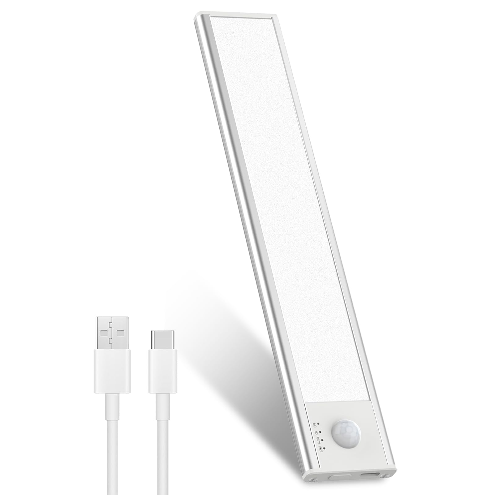 libtit Motion Sensor Under Cabinet Lighting, 1500Amh 3000K LED USB Rechargeable Battery Operated Light Strip Indoor, Wireless Magnetic Kitchen Lights for Wardrobe Stair Closets Pantry Hallway, 23cm-image-38
