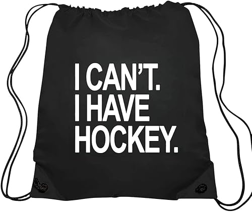 Haizct Mochila de hockey "I Can't I Have Hockey, regalos para fanáticos del hockey, regalo de jugador de hockey, mochila unisex con cordón para