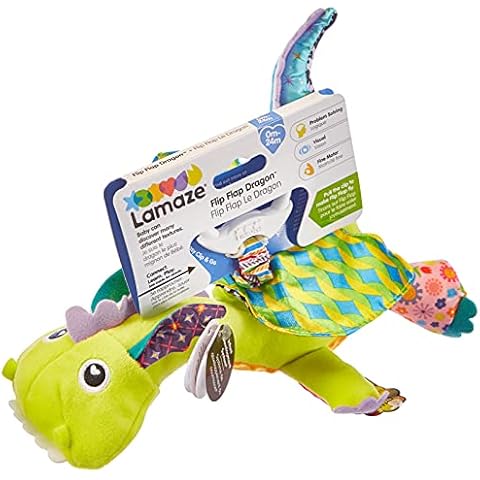 LAMAZE Flip Flap Dragon, Clip on Pram and Pushchair Newborn Baby Toy, Sensory Toy for Babies Boys and Girls from 0 to 6 Months Cover