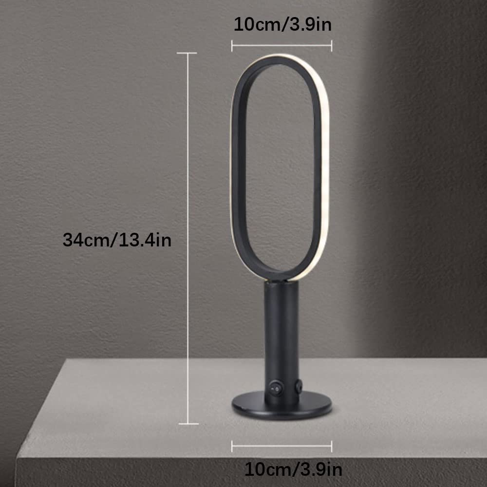 Accesorios de lámpara de mesa Lámpara de escritorio de metal en forma de O LED Protección para los ojos Barras recargables Lámpara de escritorio inalámbrica portátil negra