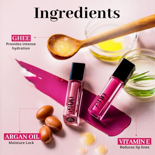 Image of Enn Long Lasting Semi Matte nourishing soft Liquid Lipsticks With 12 Hour Coverage, Transferproof, Highly Pigmented Godness of Natural Ingredients of Ghee,Vitamin-E & Rosemary-Pack Of 5 (Pretty Pinks)