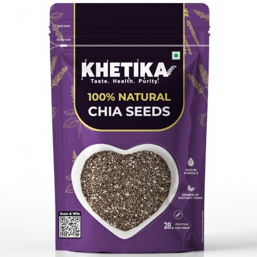 Image of Khetika Chia Seeds 500g | Raw, Rich in Calcium, Protein, Fibre, Helps in Weight Management, Super Seeds for Summers