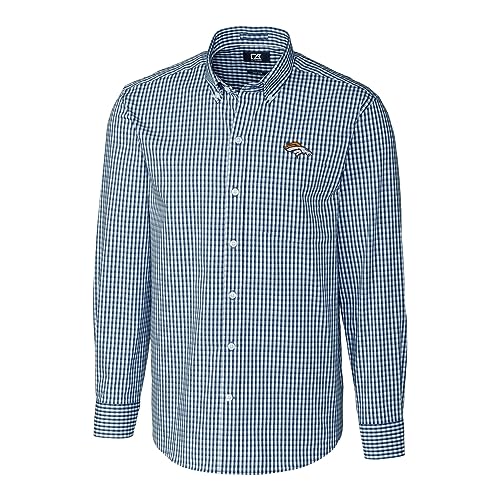 Cutter & Buck Men's NFL Big & Tall Stretch Gingham Long Sleeve Woven Button Down Shirt