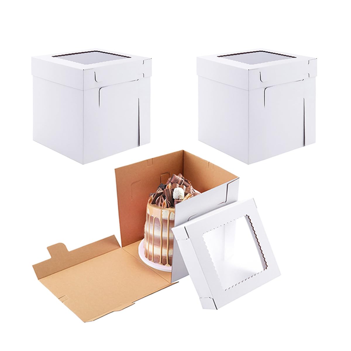 Huoshange 12-Pack Cake Boxes 8x8x8