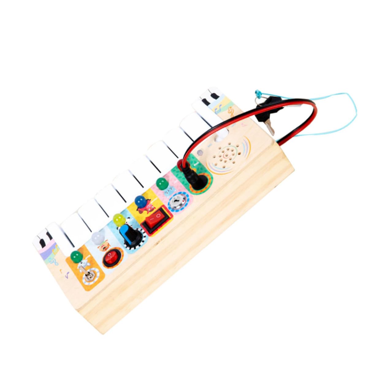 Juguete Musical Electrónico de Madera para Niños Luces Led, Accesorio Portátil y Resistente al Desgaste Adecuado para Aprendizaje Musical y Entrenamiento Auditivo