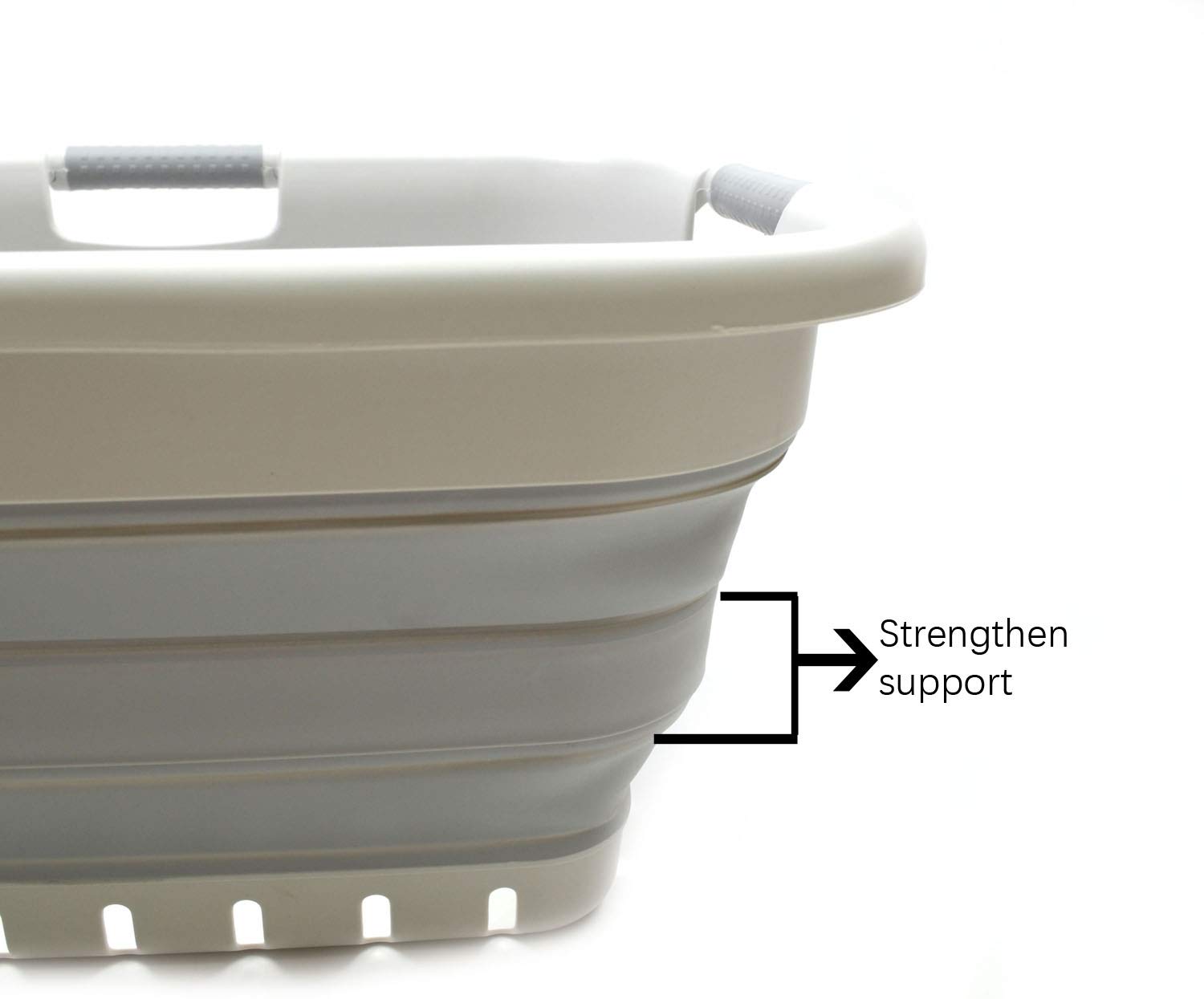 SAMMART 41L Cesto portabiancheria pieghevole in plastica - Contenitore pieghevole/Organizzatore - Vasca per il lavaggio portatile - Cesto/cestino salvaspazio (1, Bianco/Verde Lago