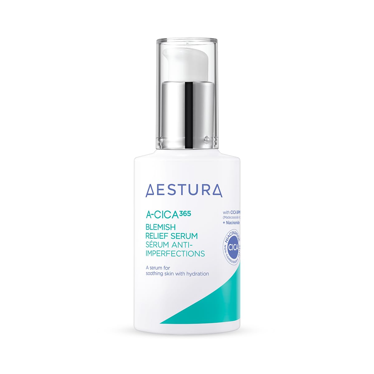 A-CICA 365 BLEMISH RELIEF SERUM Niacinamide Serum for Dry and All Skin Types, Helping to Reduce the Appearance of Blemishes and Dark Spots, Formulated without Fragrance, 40ml