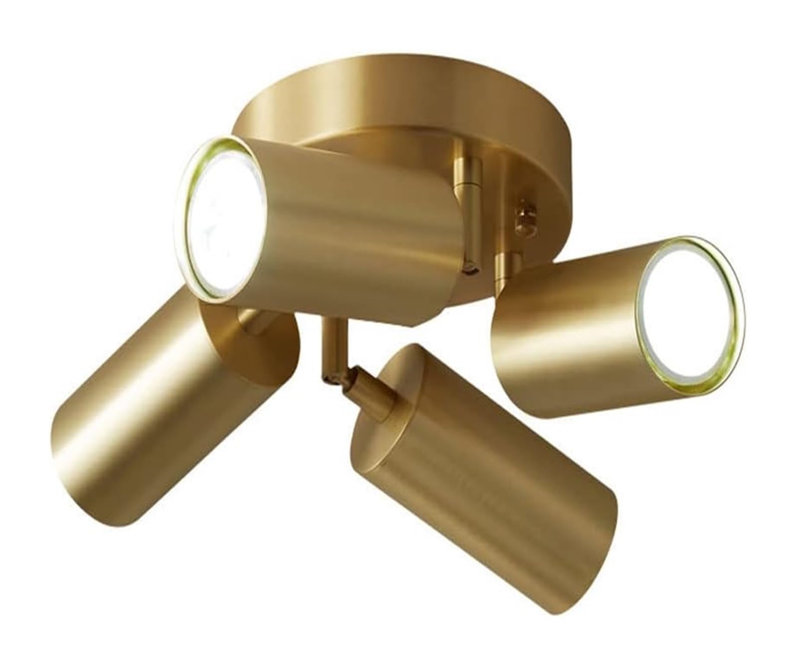 Olskfuh Size_name Copper Spotlight Mounted Accent Spot Light E27 Round Fixed Track Lighting Kit, Adjustable Brass Ceiling Mount Lamp Chandelier Lamps,-4-Light