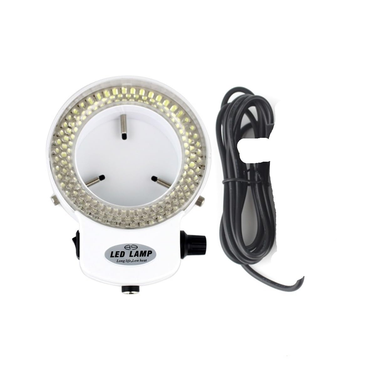 Microscope 144 LED Miniscope Ring Light Ring Light Adjustable Lamp for AC 110V-220V(White)