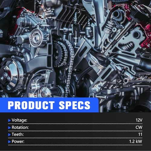 Motor de Arranque Compatible con Yanmar 2QM20 3JH2 3JH3 4JH3, Case CX27B, Cub Cadet Tank S6032-D para Motores Marinos y Excavadoras Compactas 12V CW 11T 1.2KW 12924277010 miniatura 4