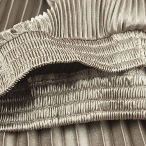 TONCHENGSD Women's Satin Metallic Pleated Accordion Long Maxi Skirt4