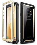Samsung Galaxy S9 case, i-Blason [Ares] Full-Body Rugged Clear Bumper Case with Built-in Screen Protector for Samsung Galaxy S9 2018 Release (Gold/Black)