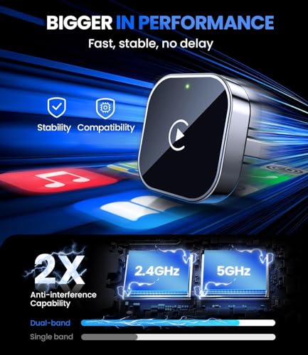Image of PROODOS Car Accessories 2025 - Wireless CarPlay Adapter | Android Auto Wireless Adapter | 2-in-1 CarPlay & Android Auto | Bluetooth 5.3 & 5.8GHz WiFi | Cortex A7 Pro